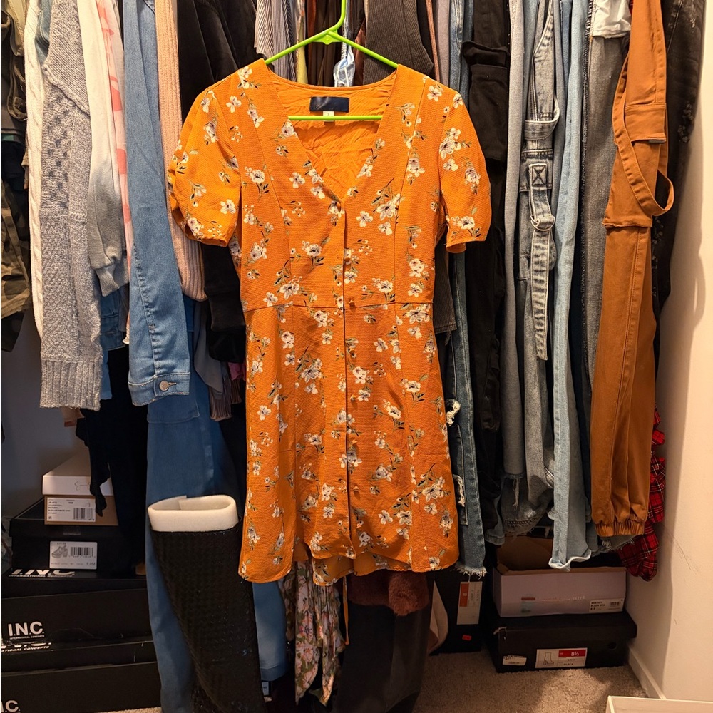 Floral Orange Dress